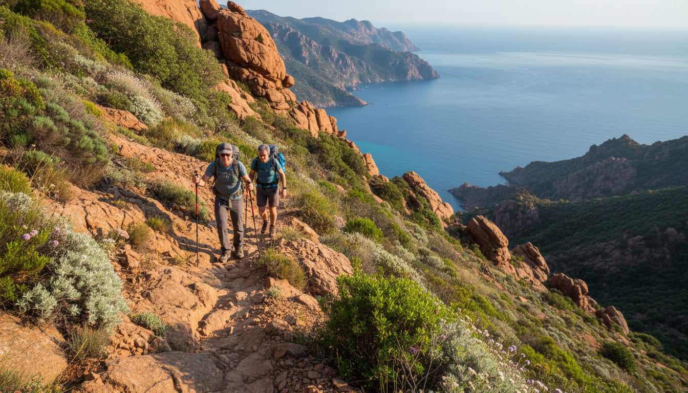 découvrez le chemin des muletiers à piana, une randonnée incontournable en corse offrant des panoramas spectaculaires sur la méditerranée et les calanques rouges.
