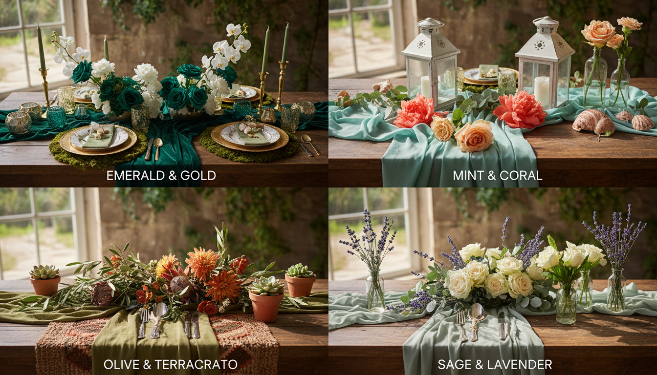 découvrez 4 palettes de couleurs incontournables pour associer le vert et réussir des mariages chromatiques harmonieux et élégants.