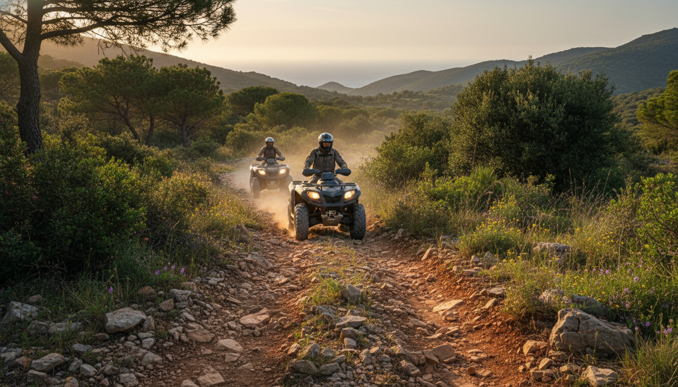 partez à l'aventure tout-terrain et explorez les paysages magnifiques de renno, en corse du sud, grâce à une randonnée en quad inoubliable.