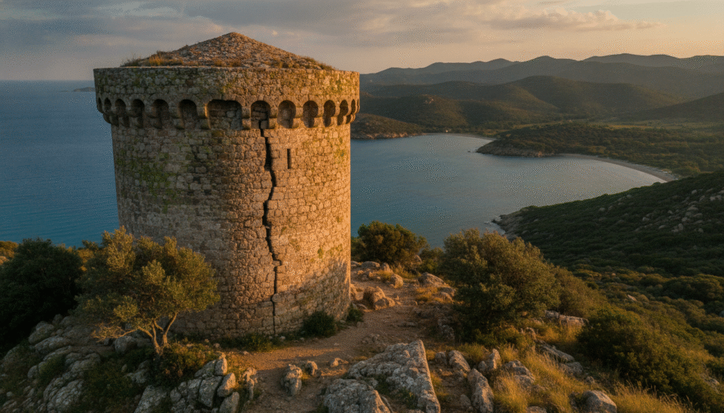 explorez la tour de capannella, un trésor historique offrant une vue imprenable sur la baie de cupabia en corse, riche en histoire et en paysages à couper le souffle.
