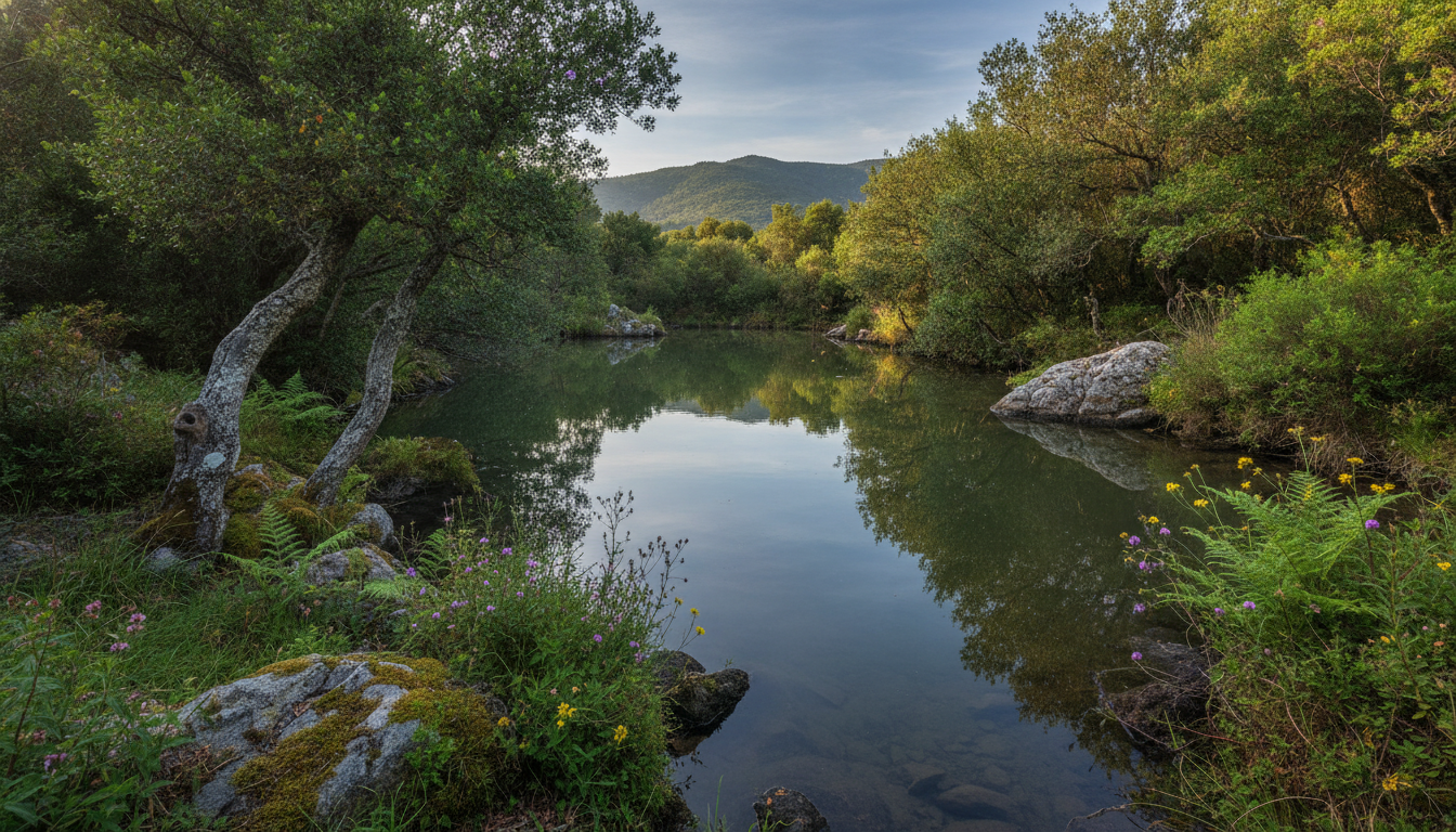 explorez l'étang de tanchiccia à serra di ferro, un joyau naturel préservé offrant une biodiversité unique et des paysages paisibles pour les amoureux de la nature et de la randonnée.