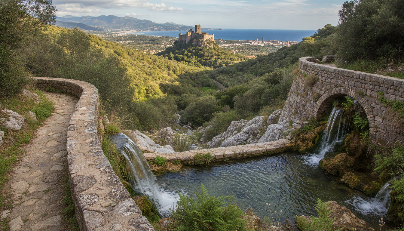 partez en exploration pédestre à la découverte du barrage et des fontaines de lisa, puis admirez le château de la punta offrant une vue panoramique sur ajaccio.